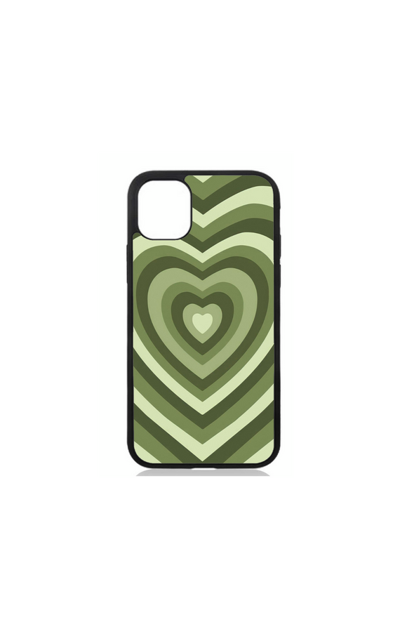 Olive green heart phone case