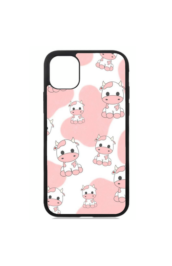 Pink cute cow iPhone case 